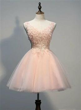 Picture of Charming Pearl Pink Tulle Formal Dresses , Lovely Homecoming Dress